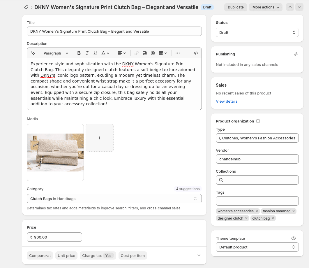E-commerce listing preview